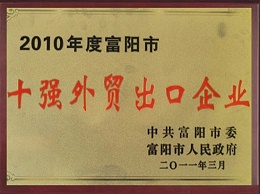 2010年十强外贸出口企业